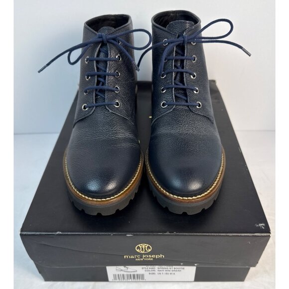Marc Joseph New York Women's Spring Street  Leather Bootie Navy Mini 7 M - Picture 11 of 13
